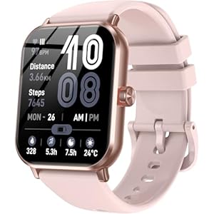 Smart Watch for Men Women, 1.83″ HD Touchsreen, Bluetooth Calling, 5 ATM Water-Resistance, 130+ Sports Modes, Health, Fitness & Sleep Tracker, Timer, Fitness Watch for Android/iOS, Pink