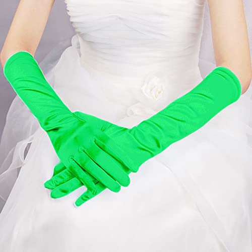 Classic Women's Gloves, Medium Long, Elastic Elegant 1920s Style Evening Gloves, Satin Gloves - Image 2
