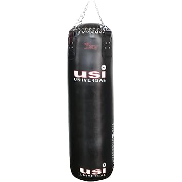 USI UNIVERSAL THE UNBEATABLE Punching Bag, Boxing Bag, 626PU Fury Thick PU Filled Boxing Bag For Boxing Martial Art Kickboxing Training, Chain Included, D-Ring at bottom, Dia 39cm (Length 180cm)