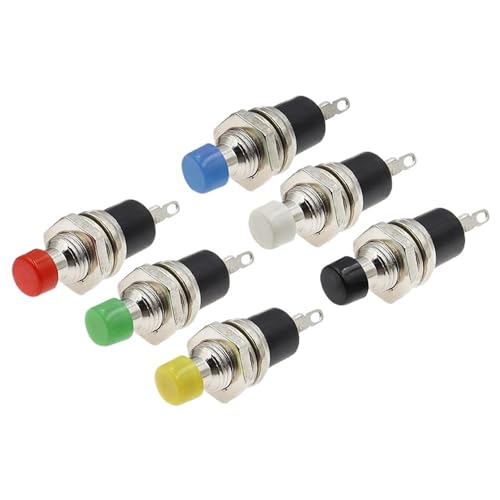Interrupteur bouton-poussoir momentané PBS-110 NO mini commutateur rouge lot de 6