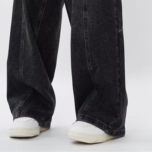 Mens Baggy Jeans Wide Leg Jeans Men Men's Irregular Sutures Baggy Jean Loose Fit Denim Pants with Pockets2