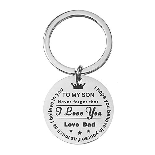 Image of Hibetek Daughter Son Gifts Keychain to My Daughter Never Forget That I Love You Family Pendant Key Chain Birthday Graduation Jewelry from Dad Mom