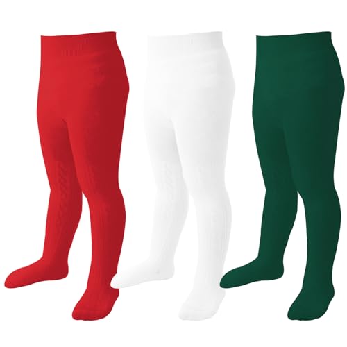 Image of Mini angel Baby Tights Toddler Girl Tights Seamless Cable Knit Leggings Soft Cotton Stockings Pantyhose 3/4/5 Pack