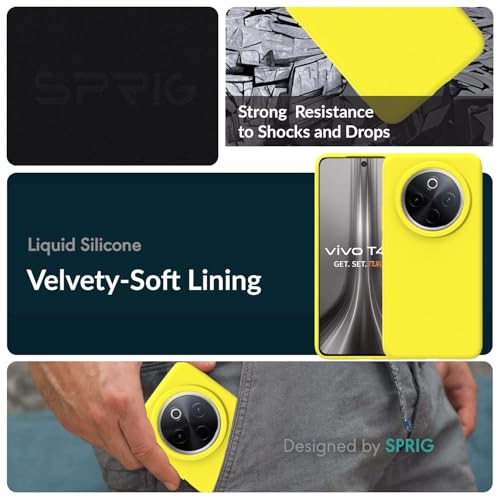 Image of SPRIG Compatible with iQOO Z10 Premium SilkTone Back Cover Drop Tested Shock Proof Mobile Case for Men, Women, Boys and Girls with Camera Protection (Shining Yellow)