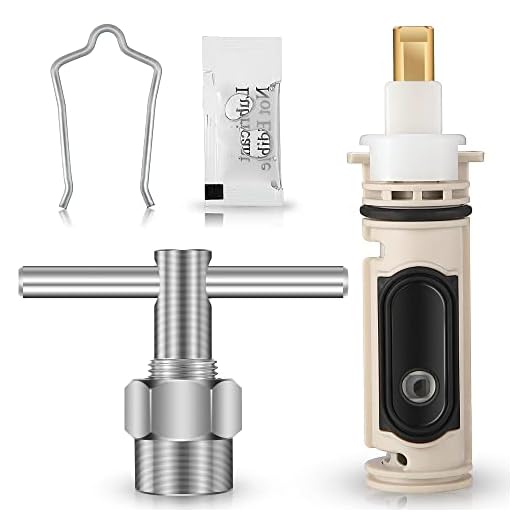 1222 Replacement Cartridge with Clip & Puller Compatible Moen, Positemp Cartridge Replacement One-Handle Positemp Faucet Cartridge Removal Tool 1222 Repair Kit for Bathtub Valve Parts