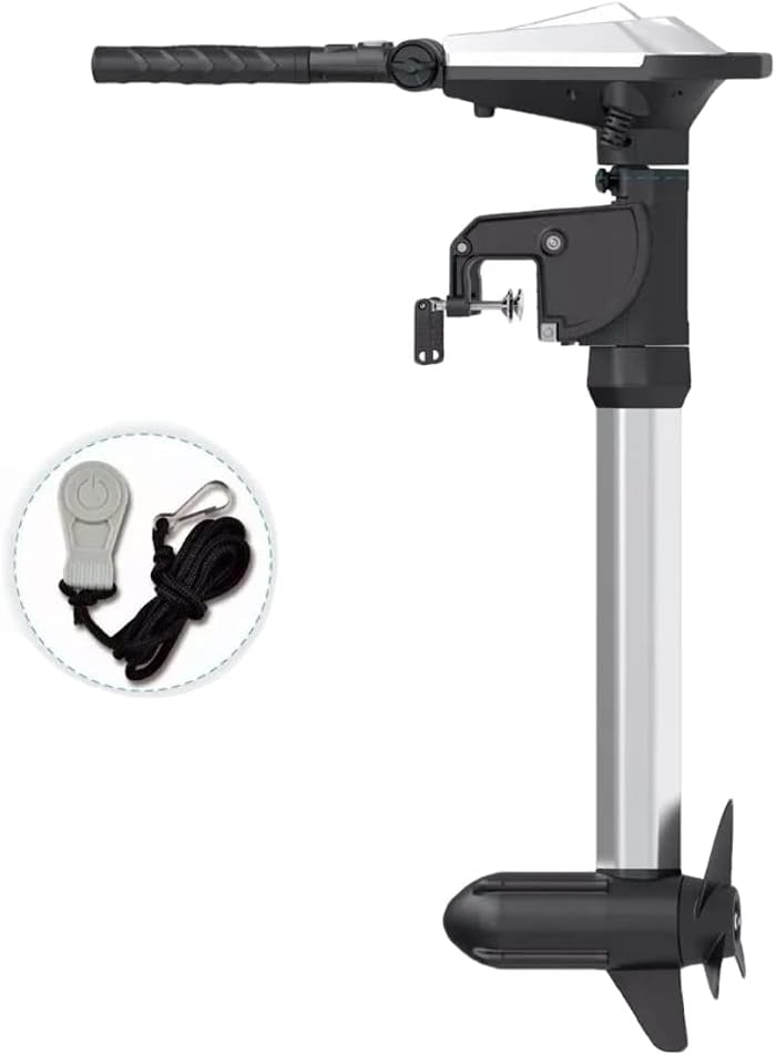 HASWING Electric Trolling Motor – Ventura T 24V 5 HP Power Adjustable Shaft DD Brushless Motor Transom Mount Bracket Stepless Speed Control Folding Handle Boat Fishing Saltwater Freshwater