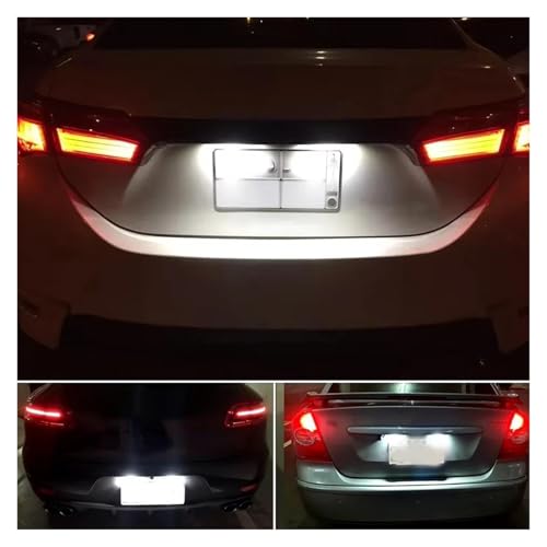 Renueva la luz de placa para Corolla Yaris 2014 lámpara posterior blanca de repuesto fácil 4