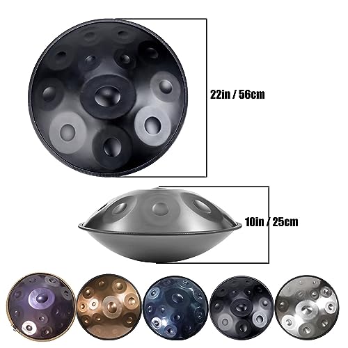 Handpan drum 12 notas acero 22 pulgadas tono D menor miniatura 5