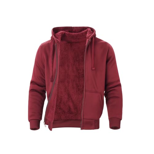 Image of TanBridge Plaid Flannel Hoodie Sherpa Fleece Lined Shirt Jacket Cotton Hoodies Zip Up Winter Warm Coat