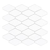 INNO STICKERS Peel and Stick Tile,11.5' x 11.5' Diamond Hexagon Mosaic Tile Peel and Stick Backsplash for Kitchen & Bathroom, White 10 Tiles