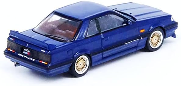 Miniatura 2 de Skyline GTS-R (R31) RHD (conducción a la derecha) Azul oscuro metálico con ruedas doradas 164 Modelo de automóvil fundido a presión IN64-R31-DB