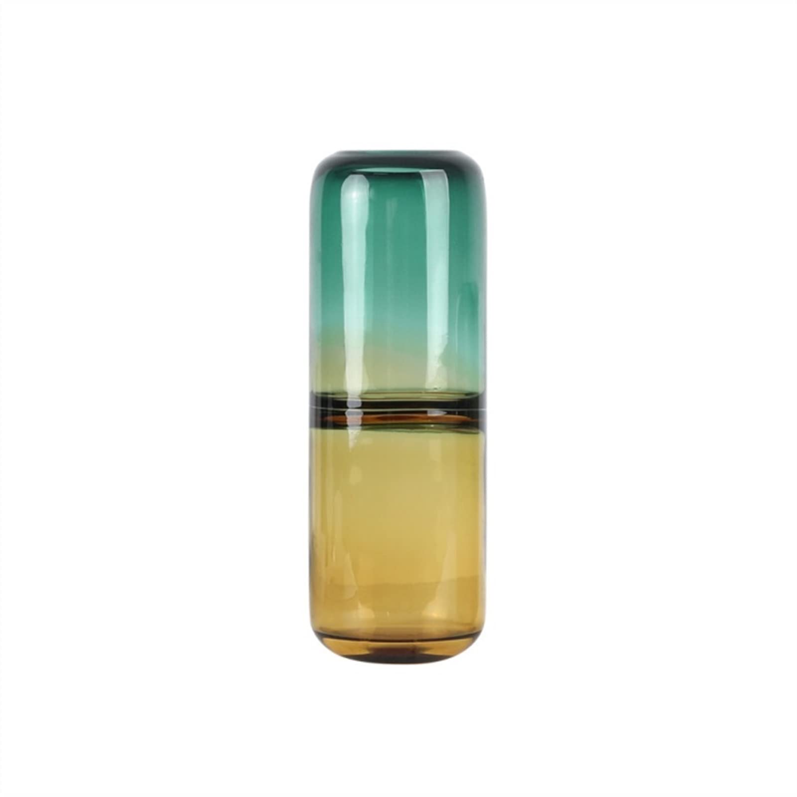 Grand vase en verre colore de style europeen pour composition de fleurs sechees
