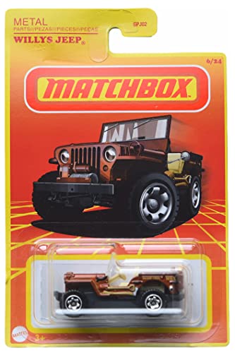 Matchbox Willys Jeeps, Brown 6/24 miniatura 1