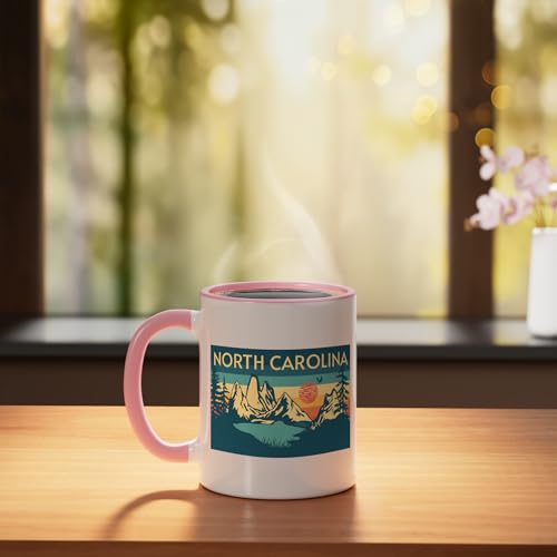 Taza de cerámica North Carolina 11 onzas rosa miniatura 3
