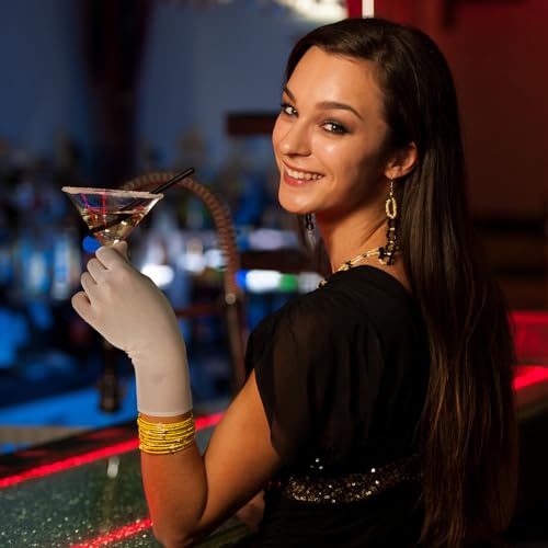 Luwint Non-slip Tulle Mesh Wrist Length Gloves for Women Teen Girls Opera Dress Party Costume3