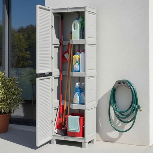 Dmora - Armadio da esterno Liegi, Mobile outdoor, Armadio per