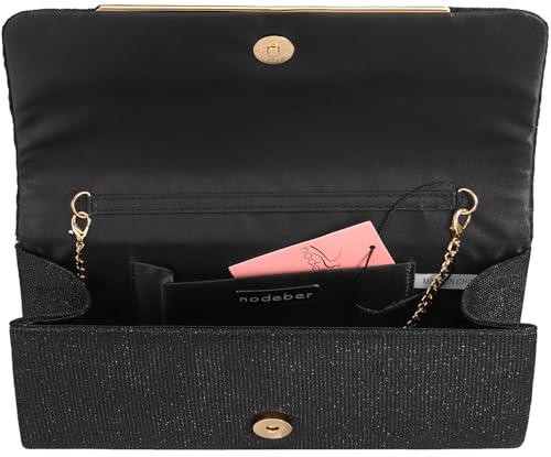 Image of Women's Sparkling Evening Clutch Purse-Glitter Handbag with Detachable Strap for Weddings, Prom, Cocktail Parties