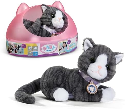 BABY Born Meine Katze Cookie mit Transportbox | Sound- und Vibrationsfunktion, Transportbox, Batterien erforderlich