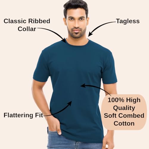 Mens Regular Fit Crew Neck T Shirts Short Sleeve - 100% Cotton Shirts for Men, Plain Casual Tee Shirts 3-Pack2