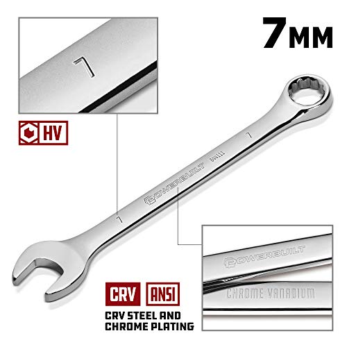 Image of Powerbuilt 644111 Metric Mirror Polished 7mm Combination Wrench