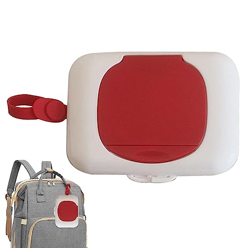 Dispensador de toallitas, 6.3 pulgadas, contenedor de toallitas rellenable, soporte para toallas de viaje, soporte para pañuelos portátil, reutilizable, a prueba de polvo, inodoro, para oficinas,