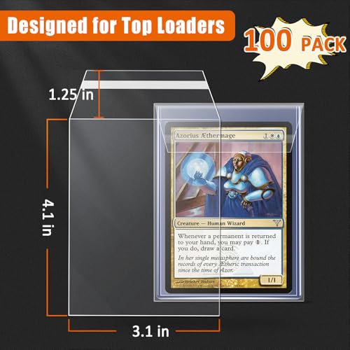 Top Loader Sleeves 100 Pack, Penny Sleeves for Top Loaders Trading Card Ultra Protection for Pro Collector (100Pack)