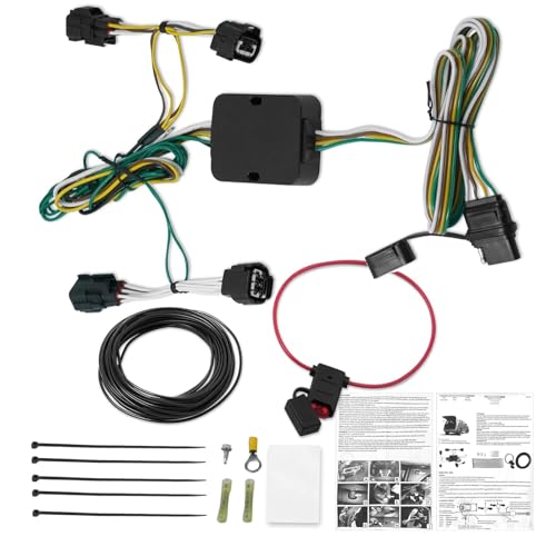 56208 4 Pin Trailer Wiring Harness for 2014 2015 2016 2017 2018 Cherokee Trailhawk/Latitude, Vehicle-Side Custom 4-Pin Light Harness