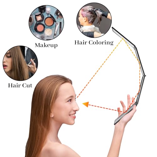 Espejo plegable portátil rectangular para maquillaje y corte miniatura 5