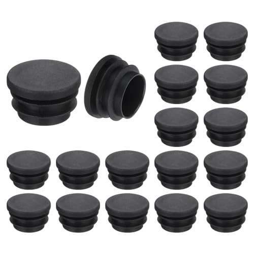 uxcell Round Plastic Plug,30mm(1.18") OD Furniture Leg Pipe Insert 18Pcs