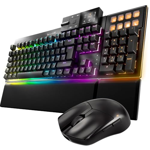 be quiet! Dark Mount Mechanische Tastatur FR und Dark Perk Sym Wireless Gaming Maus-Bundle, Hot-Swap Numpad, Display Tasten, Leise Lineare Switches, 32.000 DPI-Sensor, Bis zu 110 Stunden Akkulaufzeit
