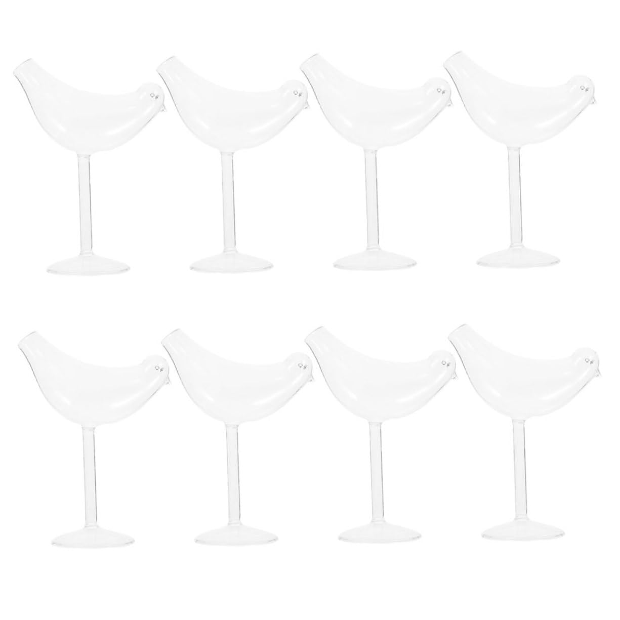 Verre à cocktail d'oiseau 200 ml lot de 8 verres transparents multi-usage