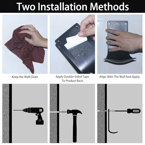 Image of Soap Dispenser Wall Mount Drip Tray, 2Pcs Black Plastic Wall Mount Soap Dispenser Detergent Drip Tray Catcher Prevent Dripping and Spraying