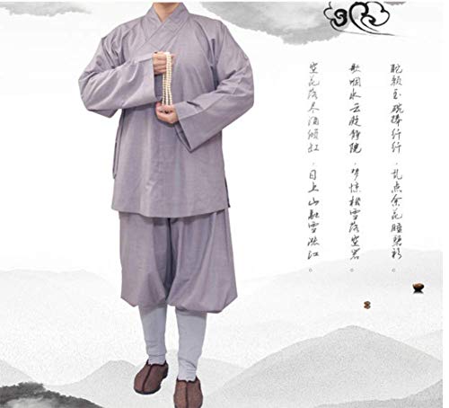 Méditation Costumes, Arhat Robe Monk Costumes d'été Bouddhiste Robe Costume Zen Vêtements Ensembles Moine Bouddhiste Outfit Longue Chemise Pantalon Large Jambe Monk Arhat Casual Cover