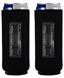 Blank Magnetic Slim Can Coolie (Black, 2 Pack)