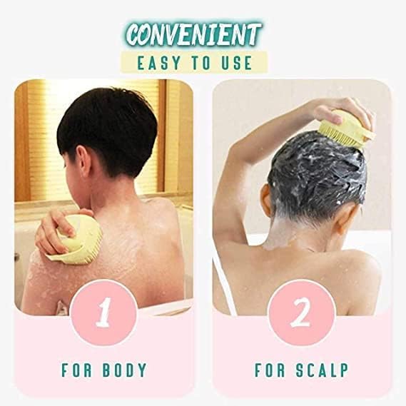 Image of Bindian Body Scrubber with Soap Dispenser Brush, Silicone Exfoliating Brushes, Soft Body Exfoliator, Bath Loofah for Babies, Kids, Women, Men and Pets, 1 Pcs Multicolor