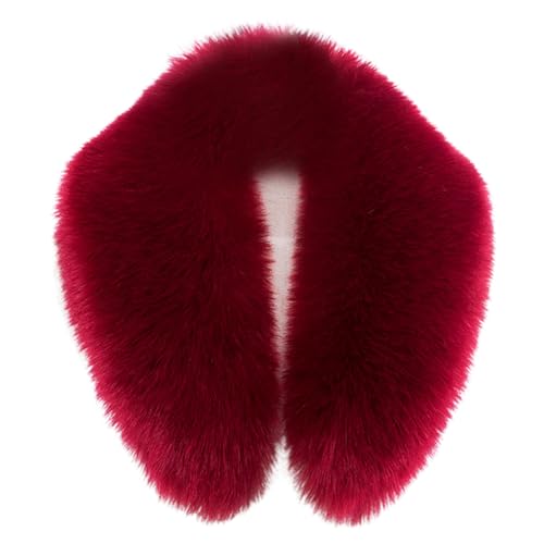 Faux Fur Trim for Hood Replacement, Detachable Faux Fur Collar Wrap Neck Warmer Collar Scarf for Cold Winter