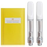 2 Stück VapeMaster Navigator Vape Patronen Atomizer Kartusche Verdampfer clearomizer für E-Liquid, Hanföl und CBD. Keramikspulentechnologie Pyrex-Glastank 1,0 ml Inhalt Reiner Dampf - Kein Nikotin