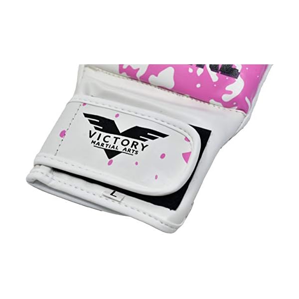 Women's MMA Gloves Boxing Gloves Synthetic Leather Fingerless Punching Bag Gloves for Kickboxing, Sparring, Muay Thai and Heavy Bag (Medium, Fight Girl)