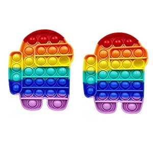 Queta 2 stuks sensory vingerspeelspeelgoed, anti-stress-speelgoed, pop bubbels, autisme, speciale behoeften, anti-angst…