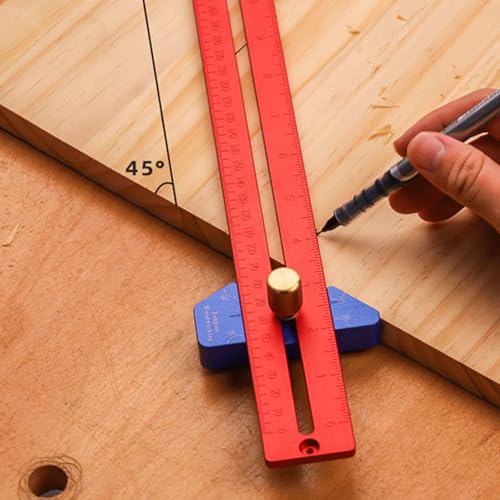 Outil de mesure pour le travail du bois à angle variable en aluminium - 5