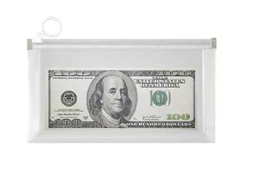 Croshuki 4 peças 10 x 20 cm bolsa de dinheiro de plástico transparente envelope para dinheiro cupão