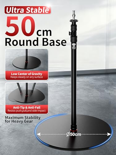 Image of IFOOTAGE Cobra RB-A500,79 inch Round Base Monopod,Heavy-Duty Floor Stand with Weighted Base, Adjustable Height, Light Stand for Studio, Base Diameter: 50 cm / 19.7 in