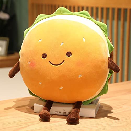 Mdxmy Hamburger Plush Pillow Funny Hamburger Bread Stuffed Animal Toy Soft Plushie (Hamburger) #TOP1