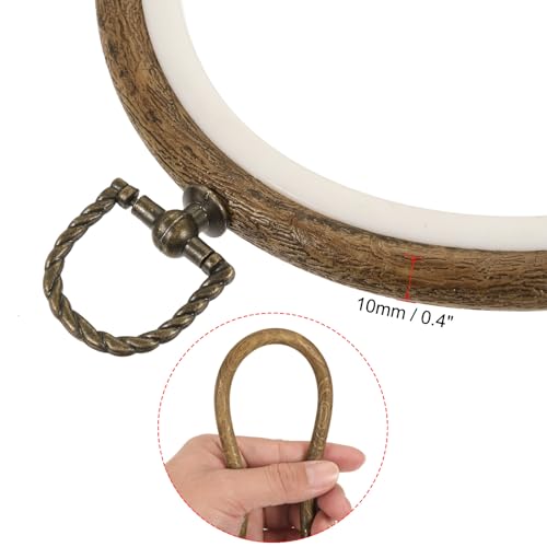 Image of MECCANIXITY Embroidery Hoop Frame 11x8 Inch Oval Imitated Wood Cross-Stitch Ring for Art Craft Sewing Ornament