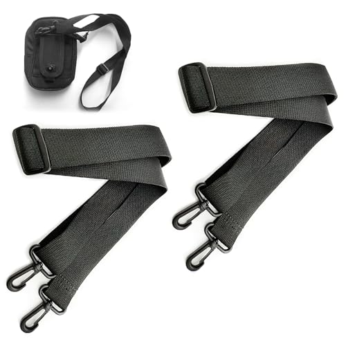 Correa de Hombro Ajustable Universal 2PCS, 75-130cm, Nylon, con Mosquetón + Gancho, para Bolsas de Deporte, Maletines, Cámaras - Negra, Cómoda y Resistente, para Hombres y Mujeres