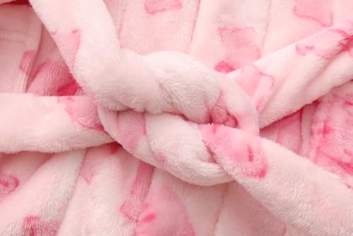 Image of Girls Fleece Hooded Robes Kids Warm Bath Robe for Girls Soft Fuzzy Bathrobe