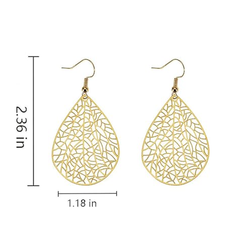 Vintage Filigree Fashion Nickle Free Women Earrings Dangle Plated Silver Teardrop Earrings for Women Charm Gifts4