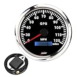 RACETECH 110mm (4-3/8') 120 MPH Electrical Speedometer - Black Dial 7 Color LED Waterproof Stainless Steel Rim 12V/24V - for Car Truck Marine Boat Yacht Motorcycle