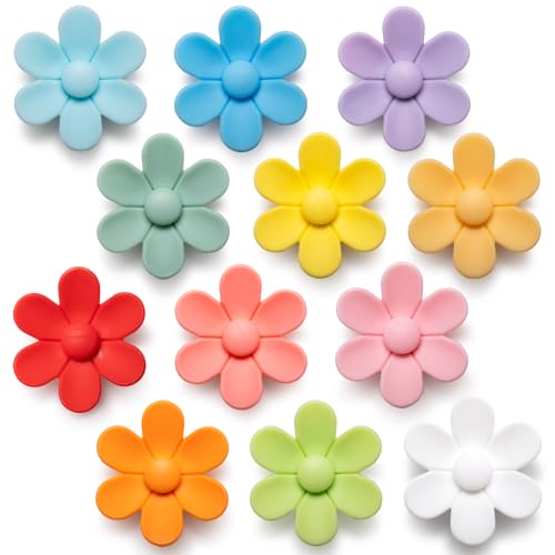 SUNURS Aimants pour réfrigérateur de Couleur Unie avec Fleurs en 3D, aimants pour réfrigérateur colorés, décoratifs et Amusants pour Le Tableau Blanc, la...