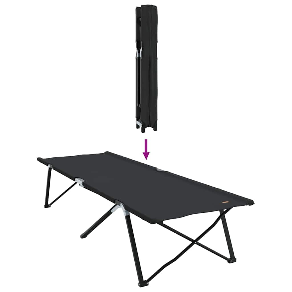 INLIFE Klapp Schlafbett fürs Camping Falten Schwarz 206 x 76 x 74 cm,Sportartikel,Outdoor-Aktivitäten,Camping & Wandern,Camping-Möbel,Feldbetten,Schwarz,7.6 KG,42003163